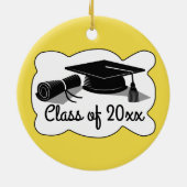 Graduatie Cap en Diploma Keramisch Ornament (Achterkant)