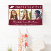 Graduatie Congratulations Photo Burgundy Welcome Spandoek (Insitu)