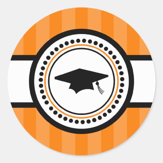Graduatie dop Strepen Label (Oranje) (Voorkant)