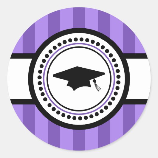 Graduatie dop Strepen Label (Paarse) (Voorkant)