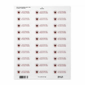 Graduatie-embleem retouradreslabel met rozen etiket (Full Sheet)