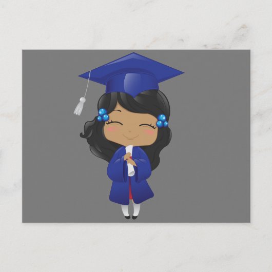 Graduatie Girl thank you card Briefkaart (Voorkant)
