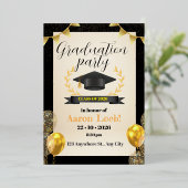 graduatie-partij folie uitnodiging (Staand Voorkant)