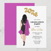 Graduatie Party Invitation Kaart (Voorkant / Achterkant)