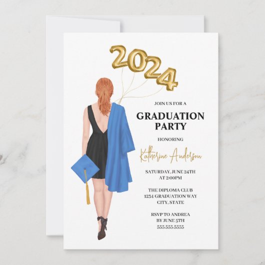 Graduatie Party Invitation Kaart (Voorkant)