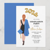 Graduatie Party Invitation Kaart (Voorkant / Achterkant)