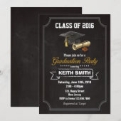 Graduatie Party Invitation Kaart (Voorkant / Achterkant)