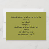 Graduatie Party Invitation Kaart (Achterkant)