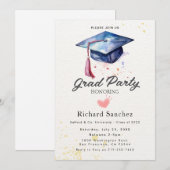 Graduatie Party Invitation Kaart (Voorkant / Achterkant)
