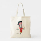 Graduatie Potlood Karakter met Diploma Tote Bag (Achterkant)