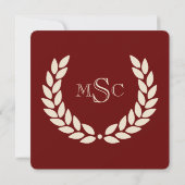 Graduatie van Monogram Square Classic Maroon Colle Kaart (Achterkant)