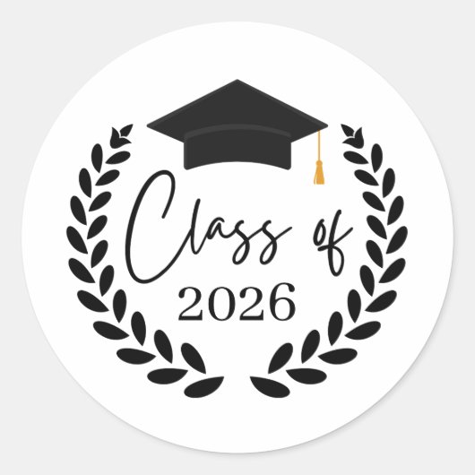 Graduating Class of 2026 Ronde Sticker (Voorkant)