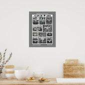 Graduation 10 Photos Collage Poster Gris (Cuisine)