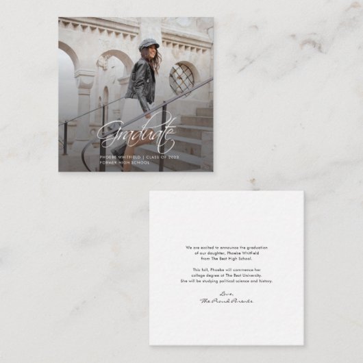 Graduation 2024 Calligraphie Faire-part photo (Devant / Derrière)