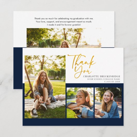 Graduation 2024 Photo Collage Graduate Merci (Devant / Derrière)