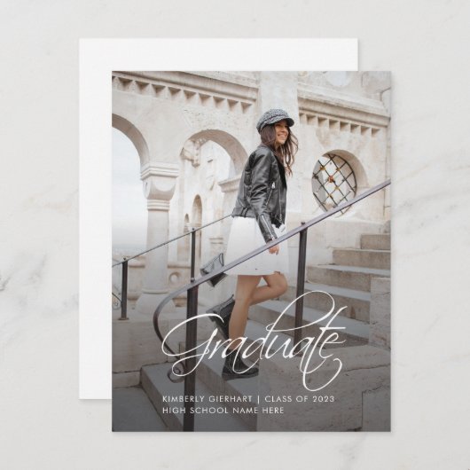 Graduation 2024 Script Photo Grad Faire-part (Devant / Derrière)