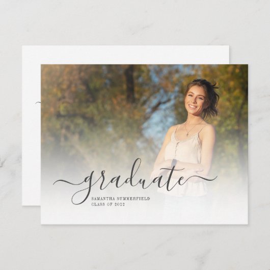 Graduation 2025 2 Photos Script Faire-part (Devant / Derrière)