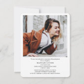 Graduation 2025 4 Photos Faire-part de 2e année (Dos)