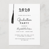 Graduation 2025 blanc noir invitation déguster (Devant)