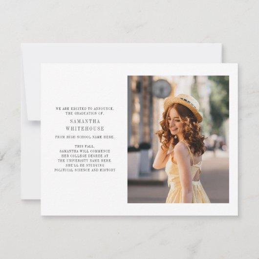 Graduation 2025 Faire-part photo (Dos)