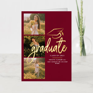 Graduation 2025 Gold Foil Grad photo Faire-part