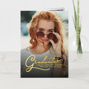 Graduation 2025 Grad Photo Gold Foil Faire-part