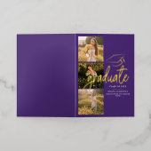 Graduation 2025 Grad Photos Gold Foil Faire-part (Mise à l'extérieur)