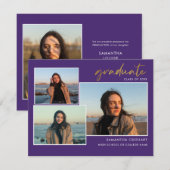 Graduation 2025 Grad Photos Purple Faire-part (Devant / Derrière)