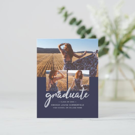 Graduation 2025 Modern Photo Collage Faire-part (Debout devant)