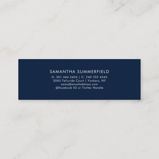 Graduation 2025 Nom Script moderne Carte Bleue Mar (Dos)