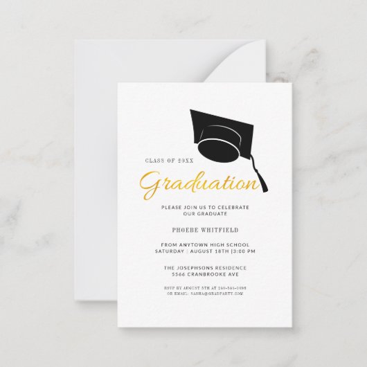 Graduation 2025 Party Grad Casquette Invitation (Devant)