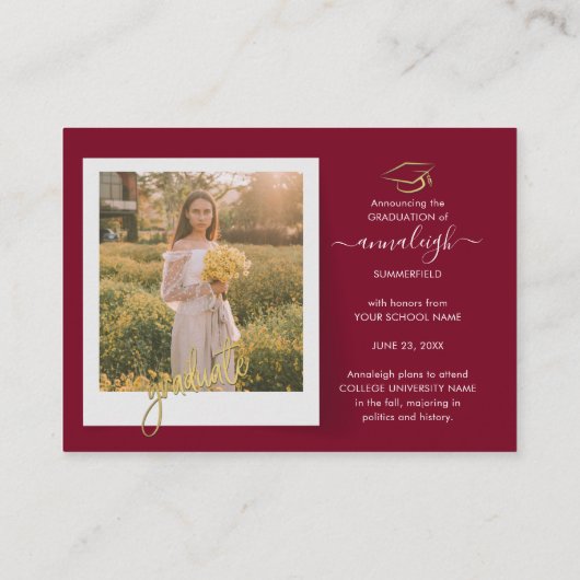 Graduation 2025 Photo Collage Faire-part (Dos)