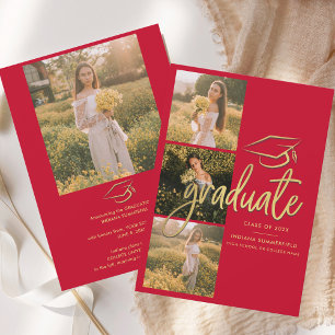 Graduation 2025 Photo Collage Grad Faire-part