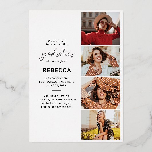 Graduation 2025 Photo Collage Script Faire-part (Verso)