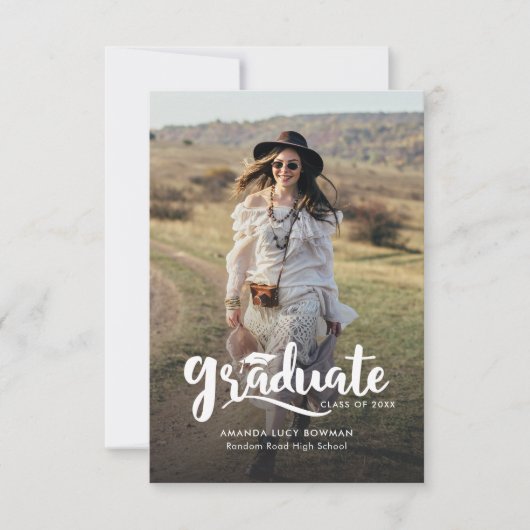 Graduation 2025 Photo Elegant Grad Faire-part (Devant)