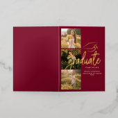 Graduation 2025 Photo Gold Foil Faire-part (Mise à l'extérieur)