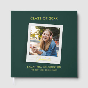 Graduation 2025 Photo Script Grad Party Gold Foil