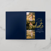 Graduation 2025 Photos Gold Foil Faire-part (Mise à l'extérieur)