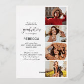 Graduation 2025 Photos Grad Gold Foil Faire-part (Verso)