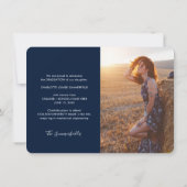 Graduation 2025 Photos Marine Blue Faire-part (Dos)