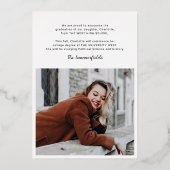 Graduation 2025 Photos Rose Gold Foil Faire-part (Verso)