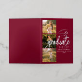 Graduation 2025 Photos Silver Foil Faire-part (Mise à l'extérieur)