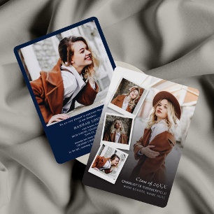 Graduation 2025 Photos Silver Foil Faire-part