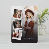 Graduation 2025 Photos Silver Foil Faire-part (Debout devant)