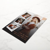 Graduation 2025 Rose photo Faire-part Gold Foil (Rotation)