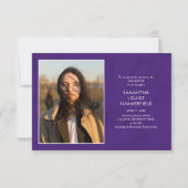 Graduation 2025 Script 4 Photo Purple Faire-part (Dos)