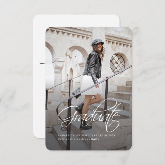 Graduation 2025 Script Grad Photo Faire-part (Devant / Derrière)