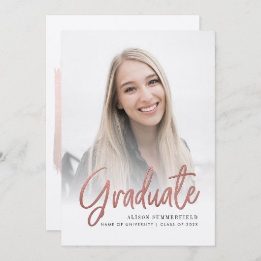 Graduation 2025 Script Photo Grad Faire-part (Devant / Derrière)