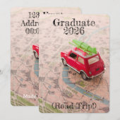 Graduation 2026 Announcement Road Trip Invitation (Devant / Derrière)
