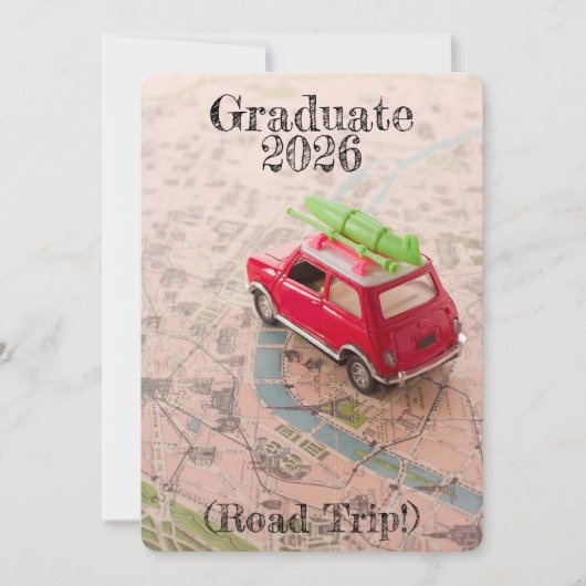 Graduation 2026 Announcement Road Trip Invitation (Devant)